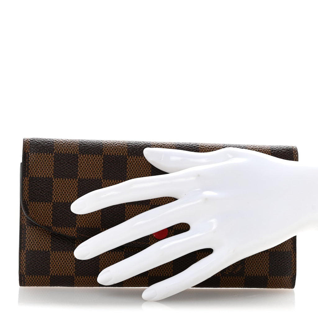 Damier Ebene Emilie Wallet Red
