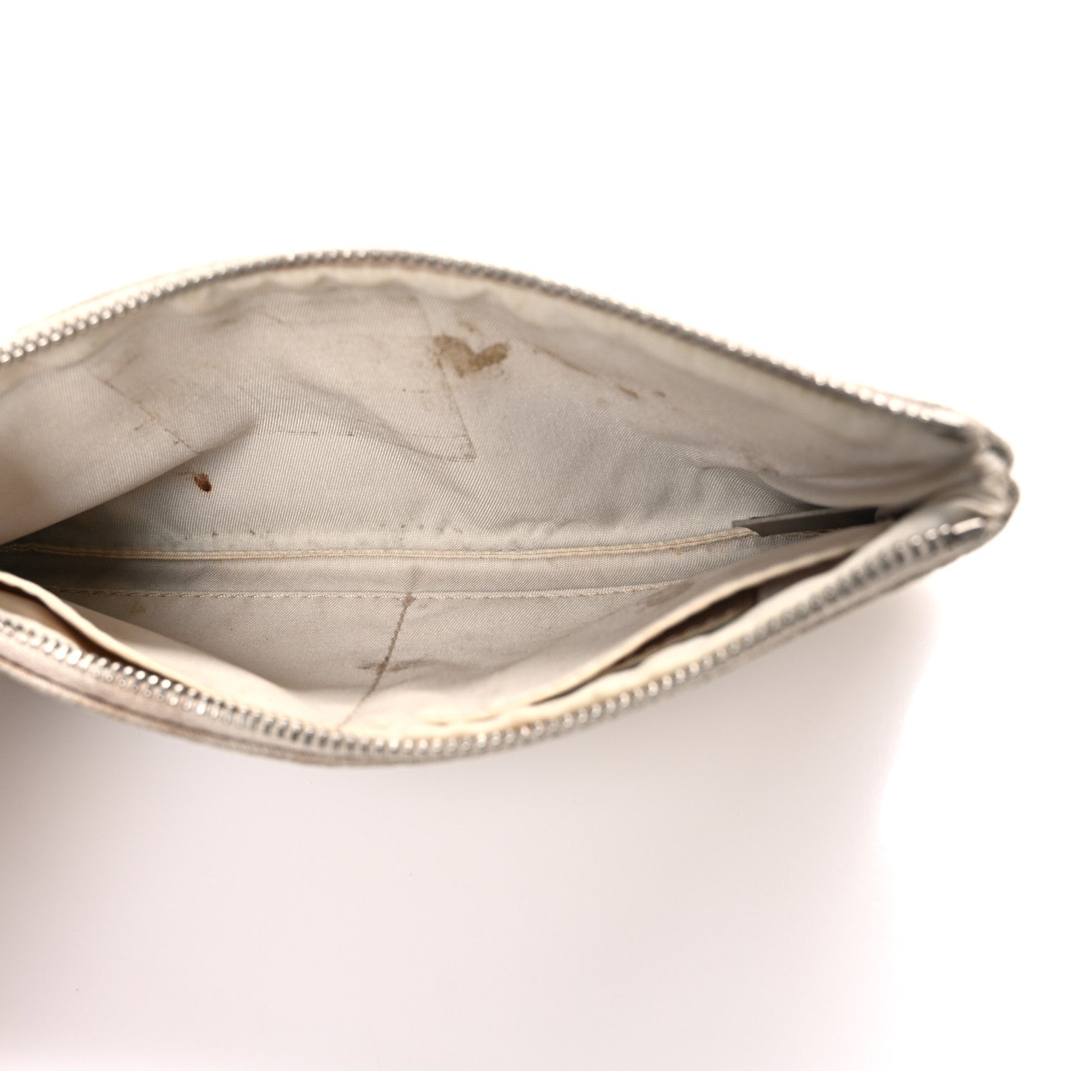 Nylon Travel Ligne Zip Wristlet Beige