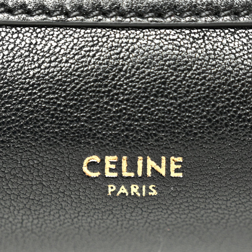 Supple Shiny Lambskin Little New Luggage Black