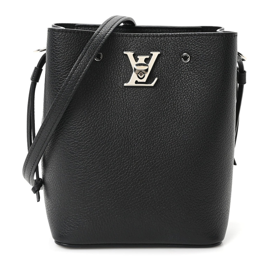 Calfskin Nano Lockme Bucket Black