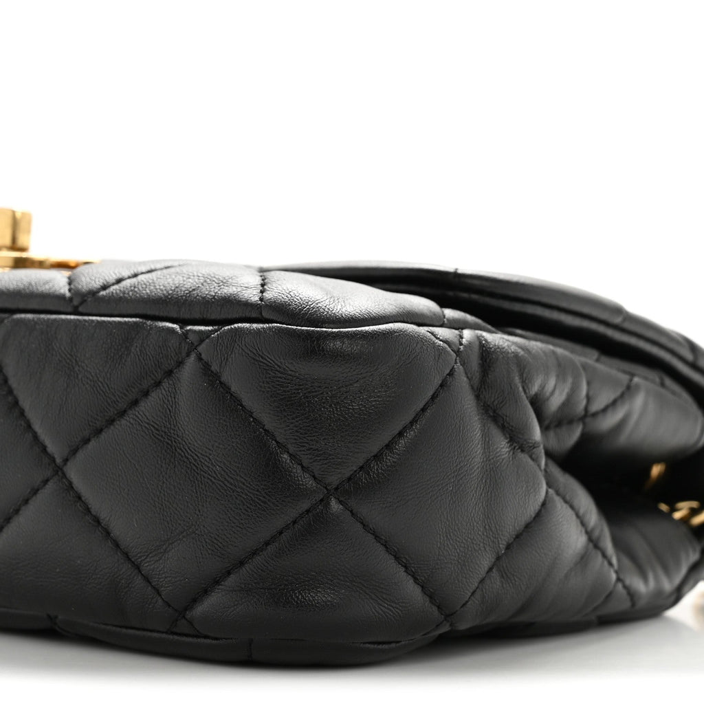Lambskin Quilted Mini Flap Black