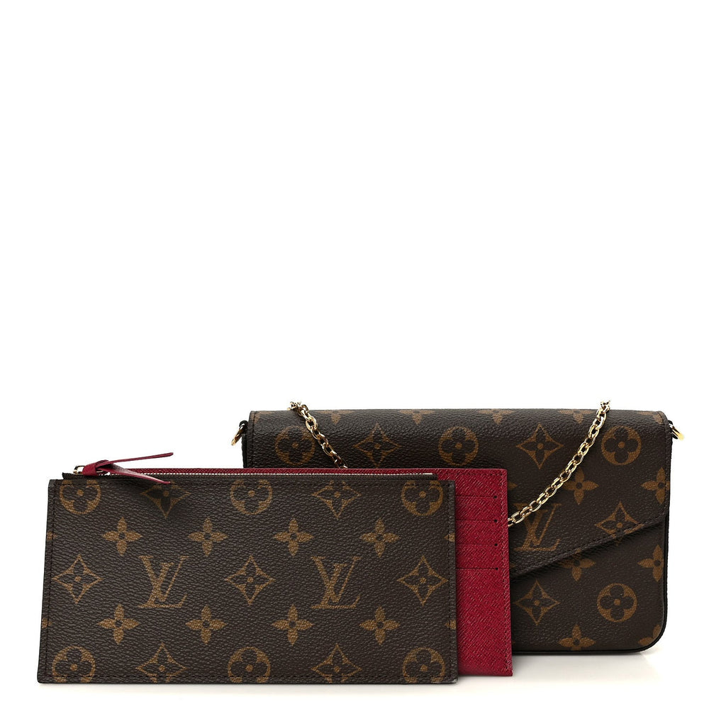 Monogram Pochette Felicie Chain Wallet Fuchsia