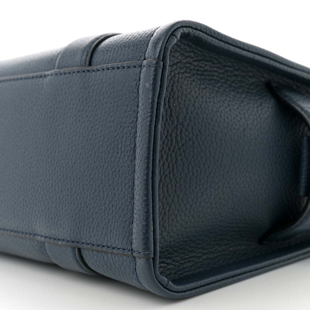 Grained Calfskin Small The Tote Bag Blue Sea