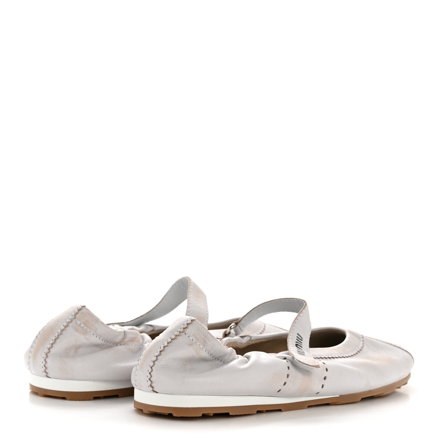 Bleached Nappa Womens Plume Mary Jane Ballerina Sneakers 39 Bianco