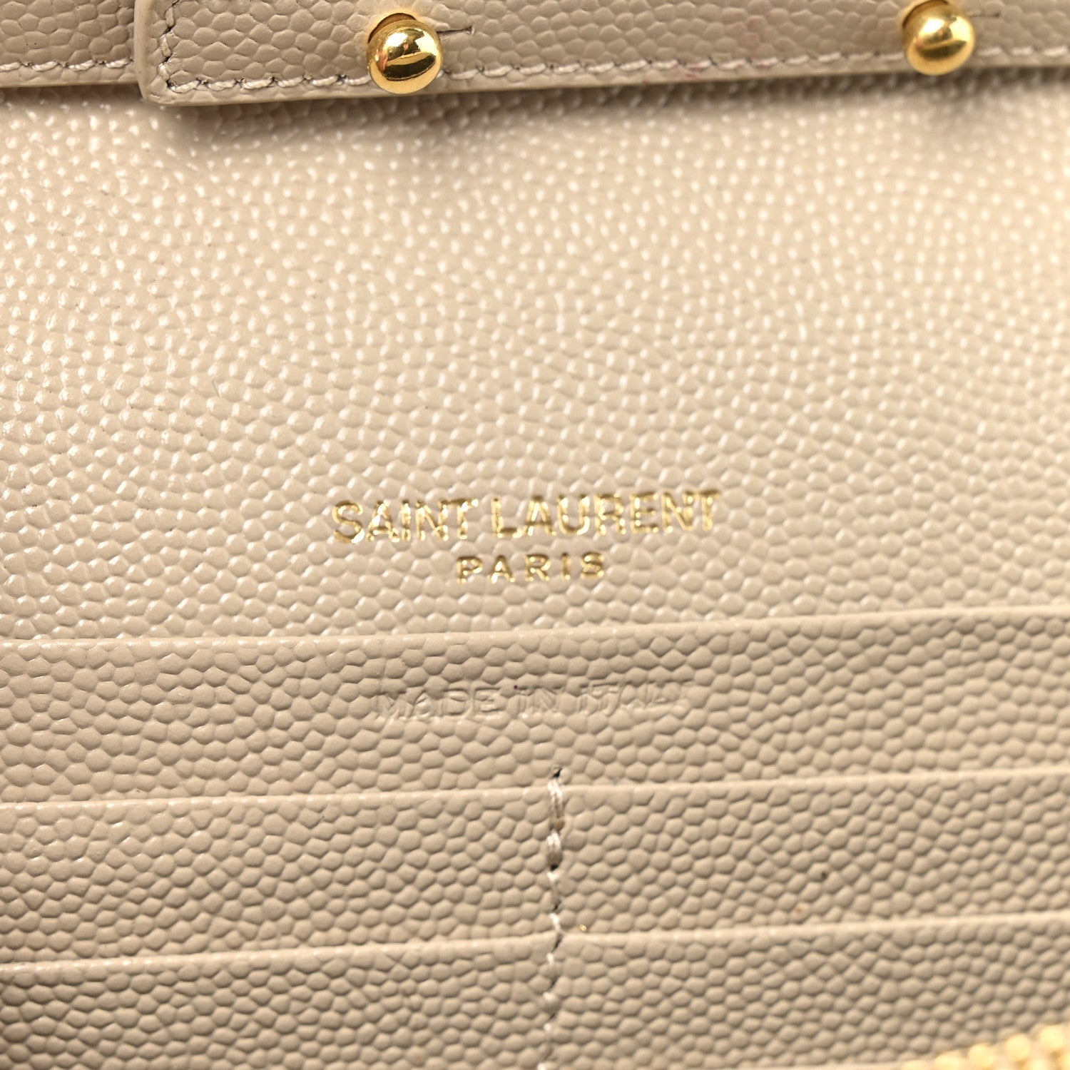 Grain De Poudre Matelasse Chevron Monogram Chain Wallet Dark Beige