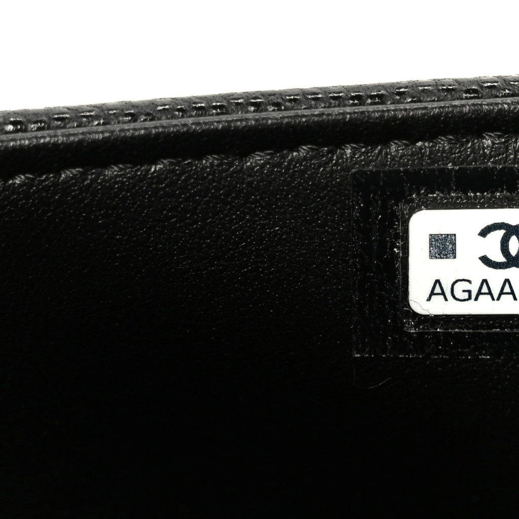 Shiny Caviar Mini Preppy Coco Shoulder Bag Black