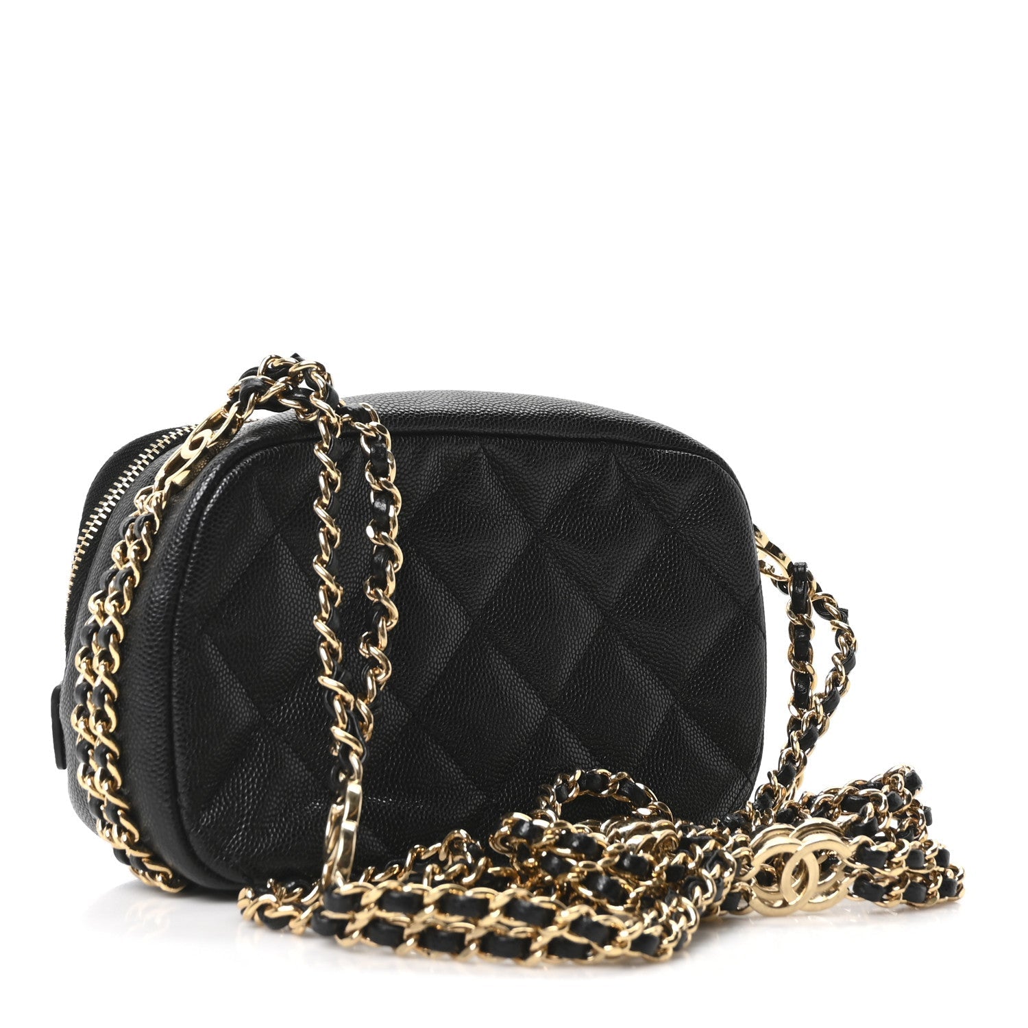 Caviar Quilted Mini CC You Camera Case Black