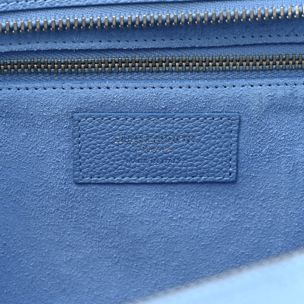 Grained Calfskin Small Rive Gauche Cabas Blue Clair