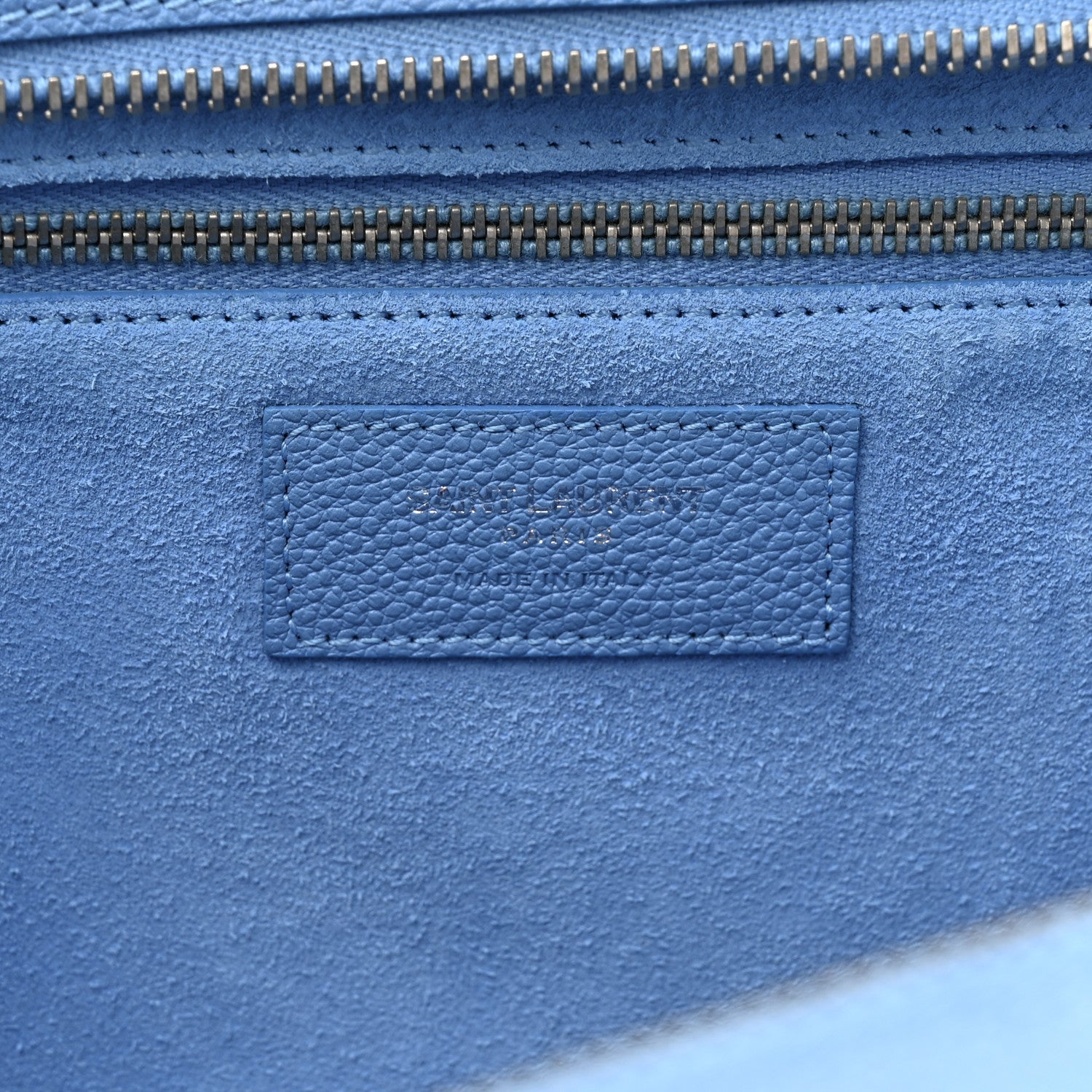 Grained Calfskin Small Rive Gauche Cabas Blue Clair