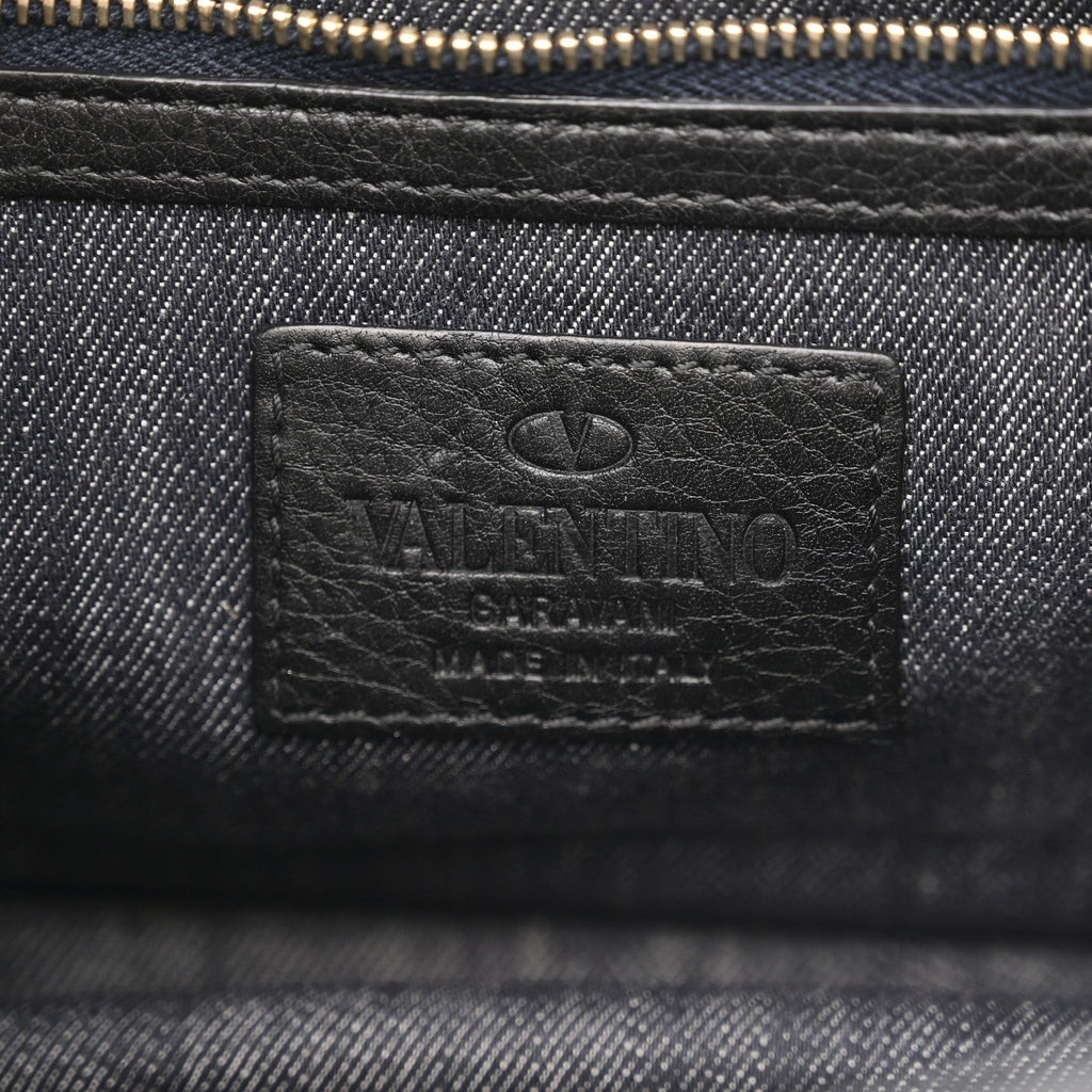 Denim Small Glam Lock Rockstud Flap Deep Denim