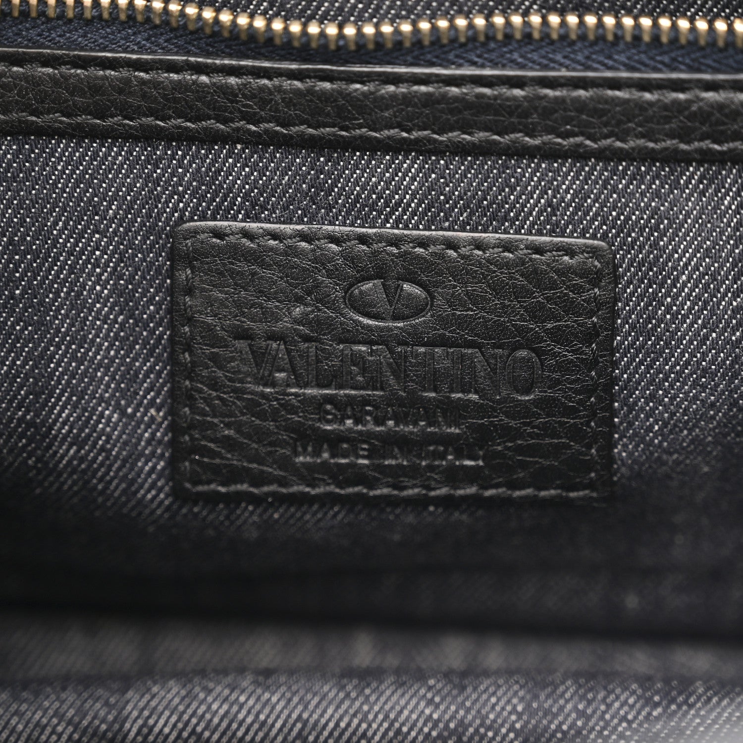 Denim Small Glam Lock Rockstud Flap Deep Denim