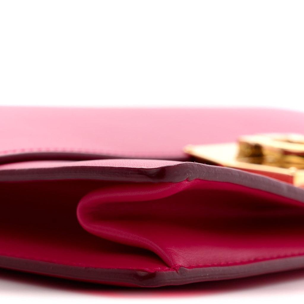 Smooth Calfskin Aileen Gancio Lock Shoulder Bag Pink