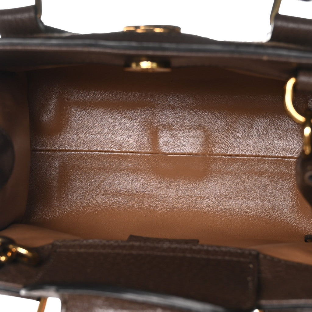 Monogram Jumbo GG Textured Dollar Calfskin Mini Diana Tote Bag Camel Ebony New Acero