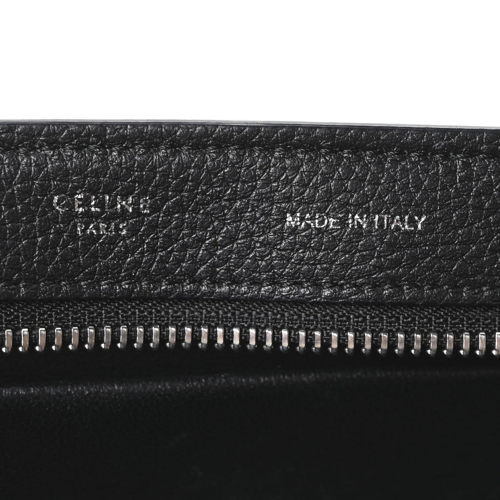 Drummed Calfskin Suede Small Trapeze Black