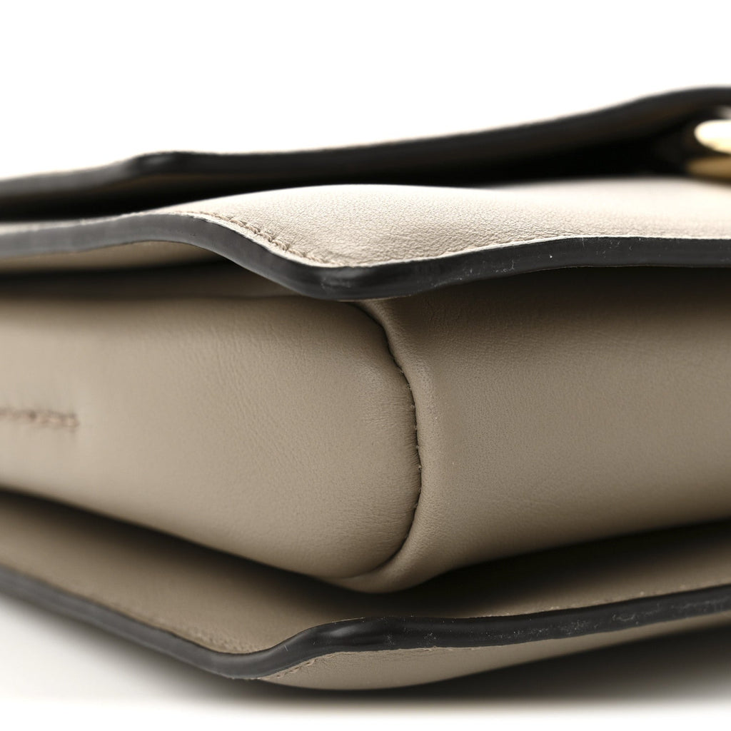 Suede Calfskin Small Faye Shoulder Bag Motty Grey