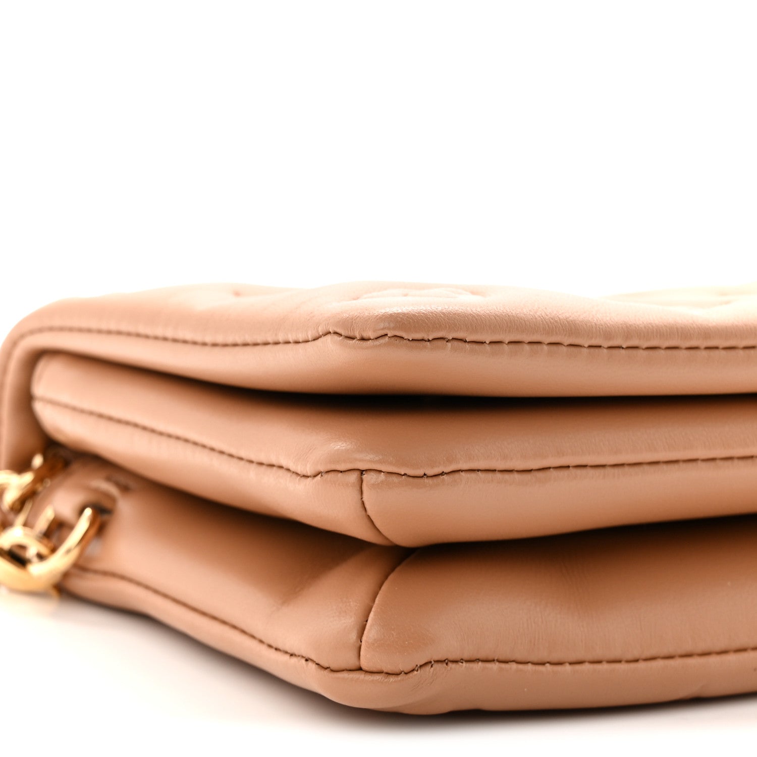 Lambskin Embossed Monogram Pochette Coussin Camel