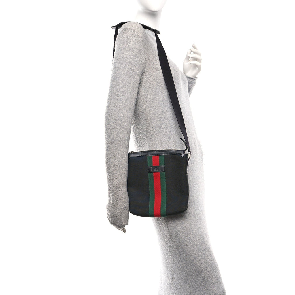 Canvas Web Messenger Bag Black
