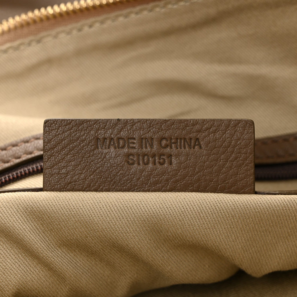 Calfskin Double Handles Hobo Brown