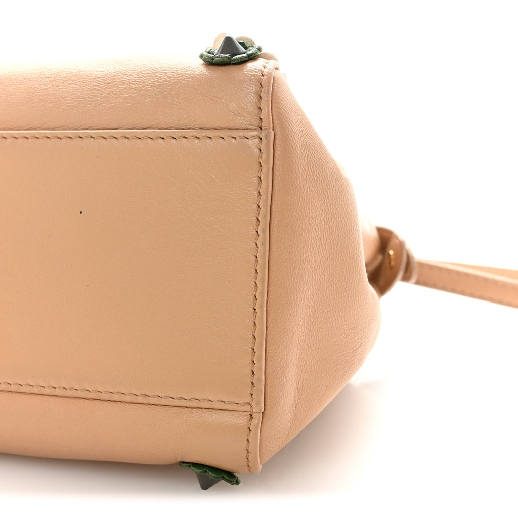 Nappa Flowerland Mini Peekaboo Iconic Satchel Miele Scuro