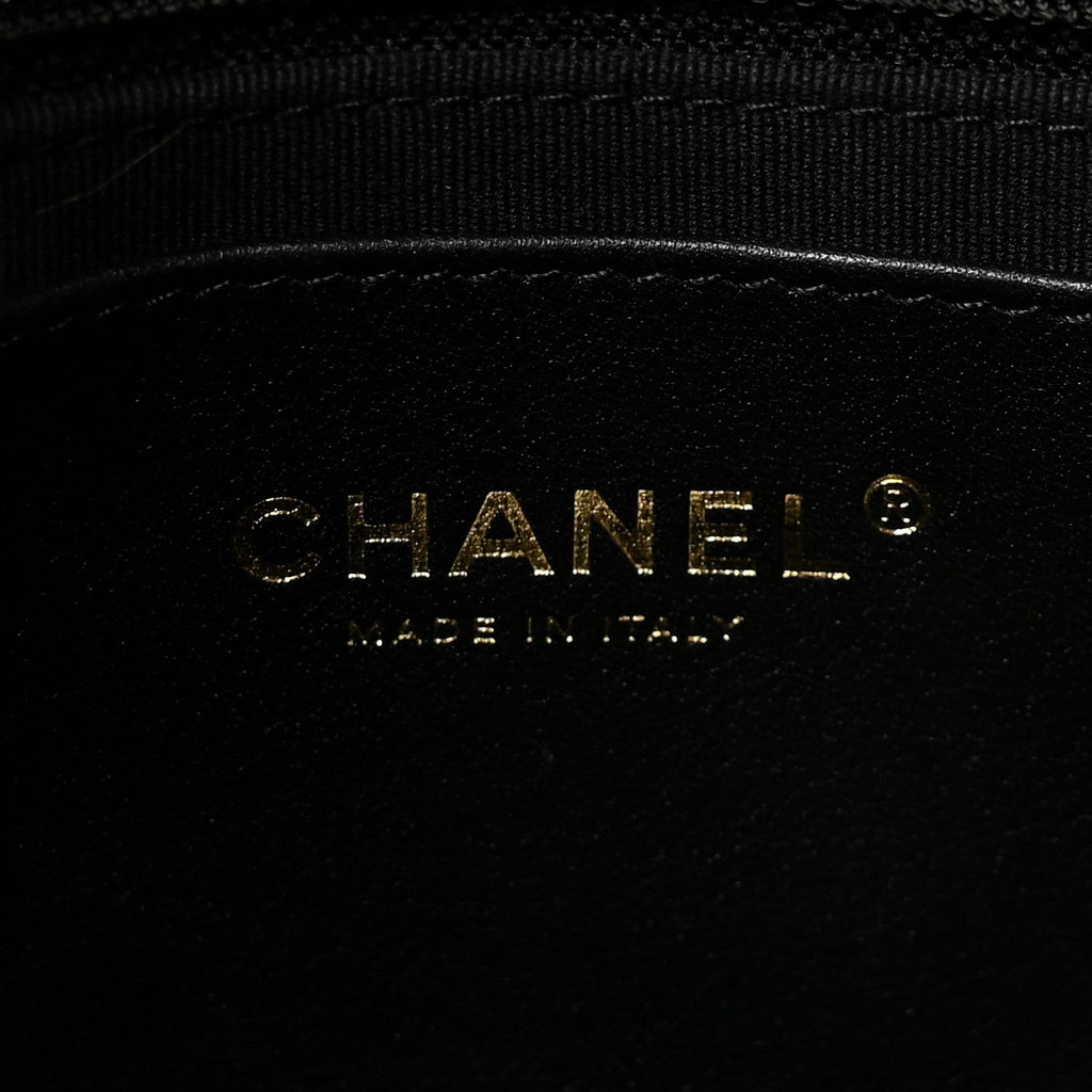 Lambskin Quilted Small CC Links Flap Black