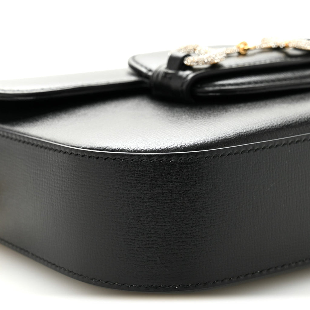 Azalea Calfskin Mini Crystal Horsebit 1955 Shoulder Bag Black