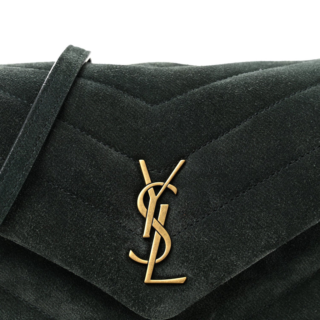 Suede Y Quilted Monogram Toy Loulou Crossbody Bag Dark Forest