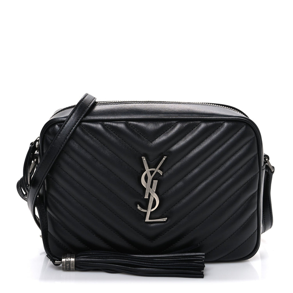 Calfskin Matelasse Monogram Lou Camera Bag Black