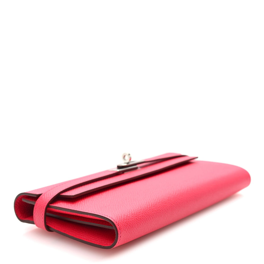 Epsom Kelly Longue Wallet Rose Extreme