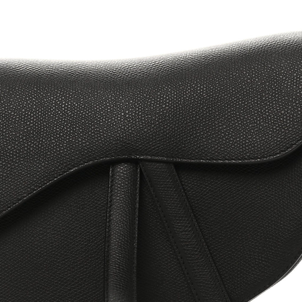 Grained Calfskin Saddle Bag Black