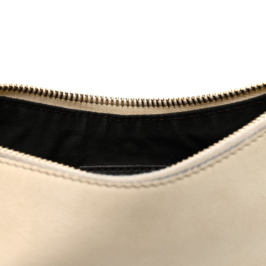 Vitello Grace Matte Mini Fendigraphy Hobo Bag White Ice
