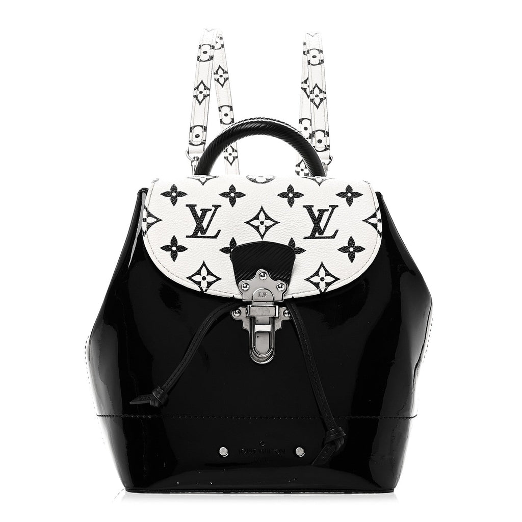 Patent Monogram Hot Springs Backpack Black White