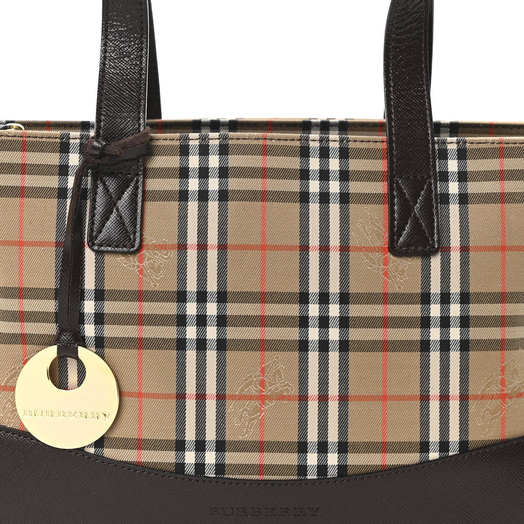 Haymarket Check Small Tote Dark Brown