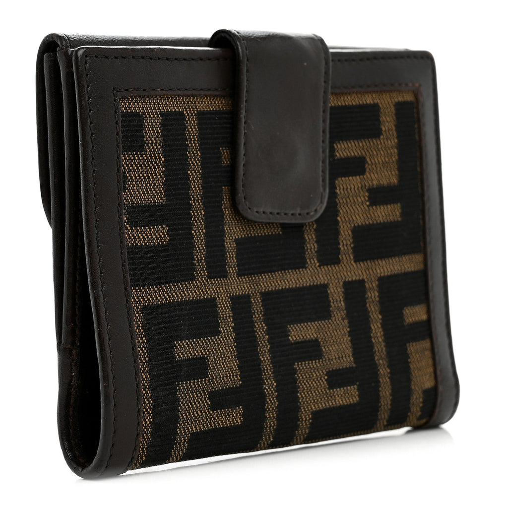 Zucca Calfskin Compact Wallet Tobacco