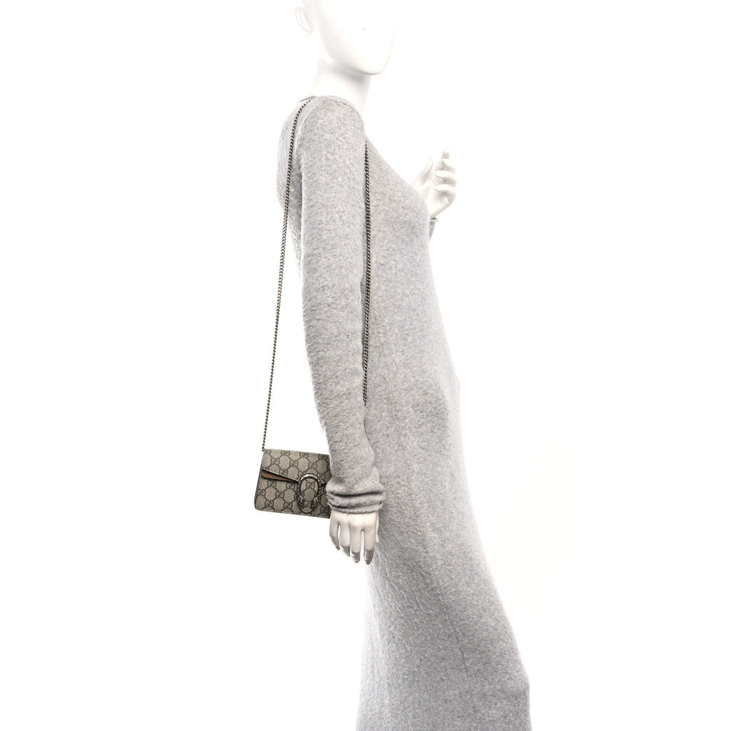 GG Supreme Monogram Super Mini Dionysus Shoulder Bag Taupe