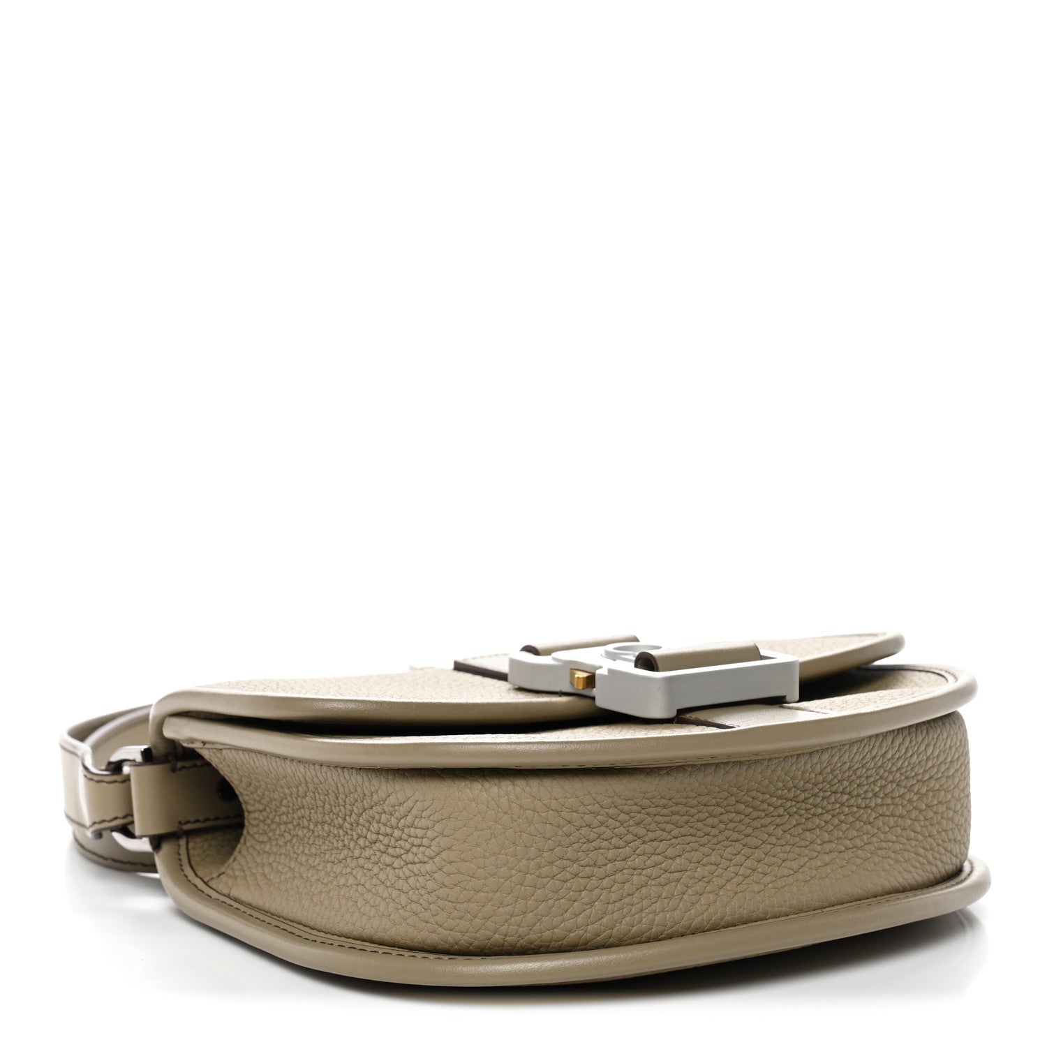 Grained Calfskin Mini Gallop Bag With Strap Beige