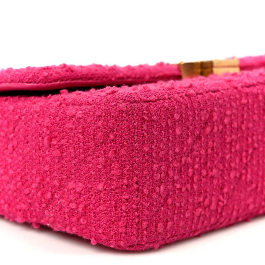 Boucle Tweed Patchwork Monogram Medium Jamie Baguette Magenta