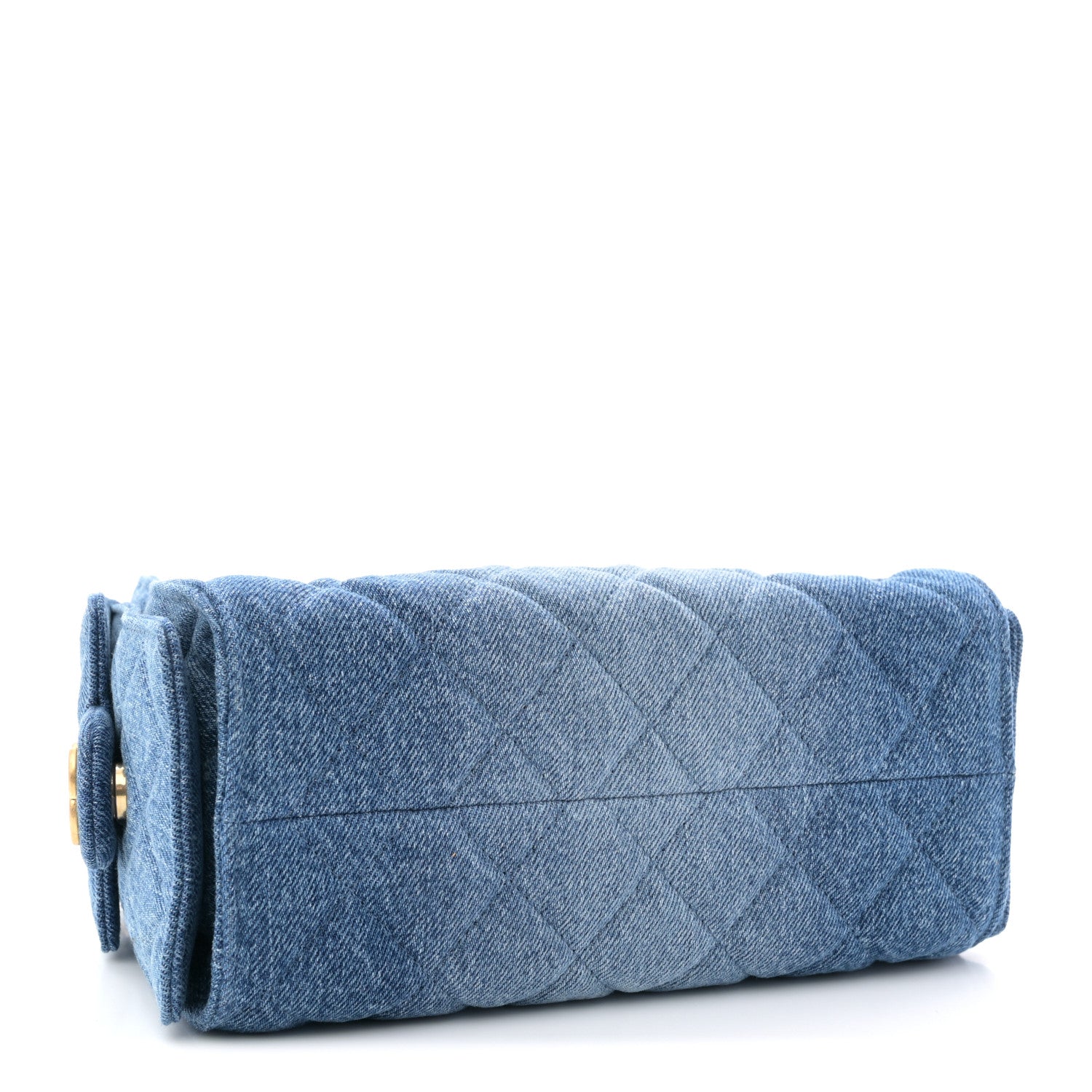 Washed Denim Quilted Mini Chanel 25 Handbag Blue
