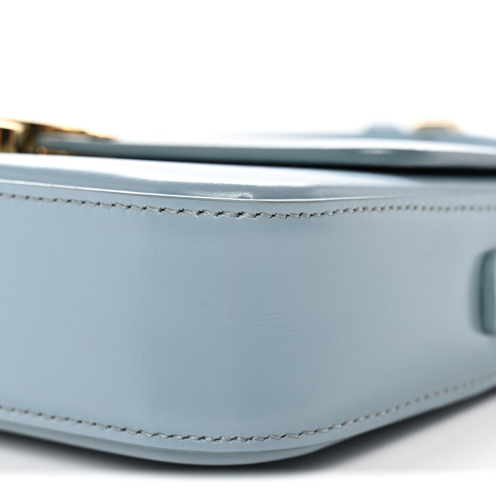 Shiny Calfskin Triomphe Shoulder Bag California Blue