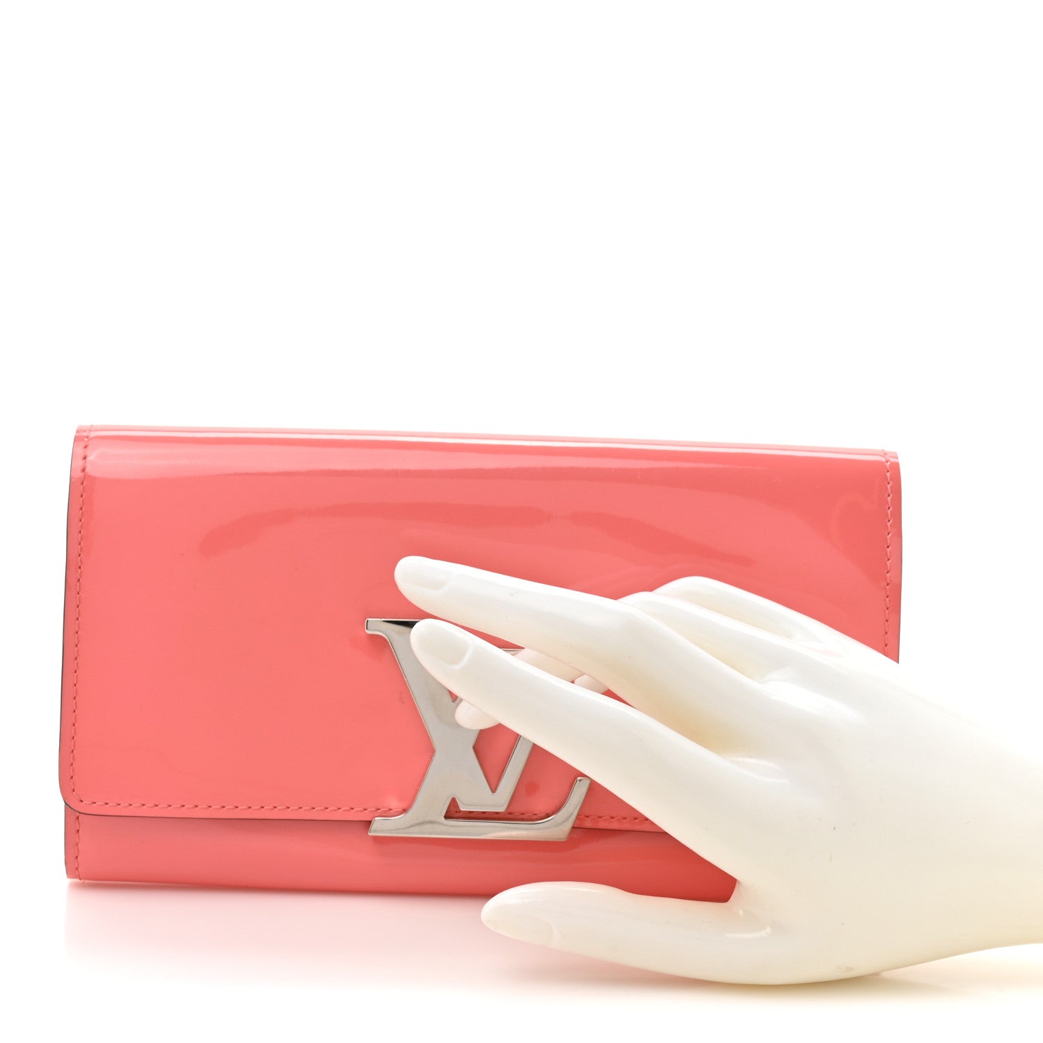 Patent Louise Wallet Rose Litchi