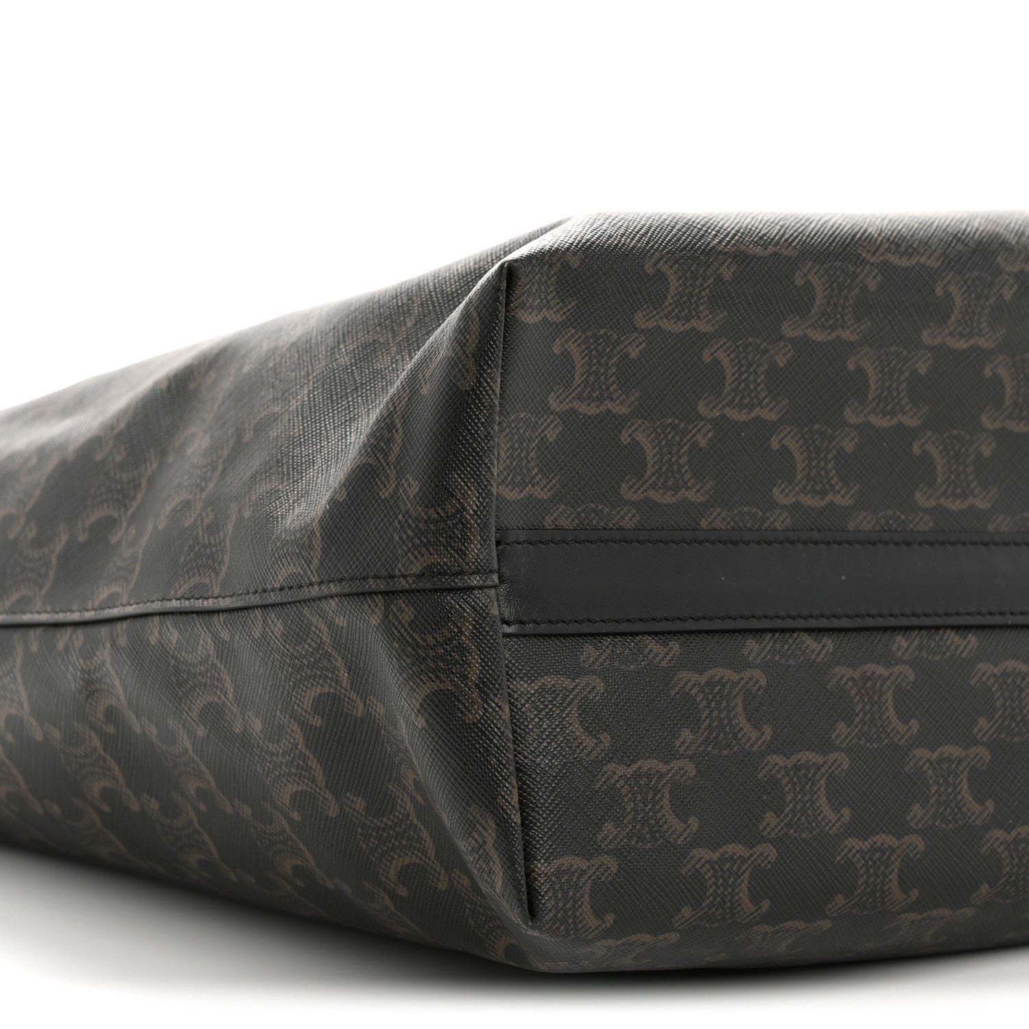 Triomphe Canvas Calfskin Wave Print Museum Bag Black