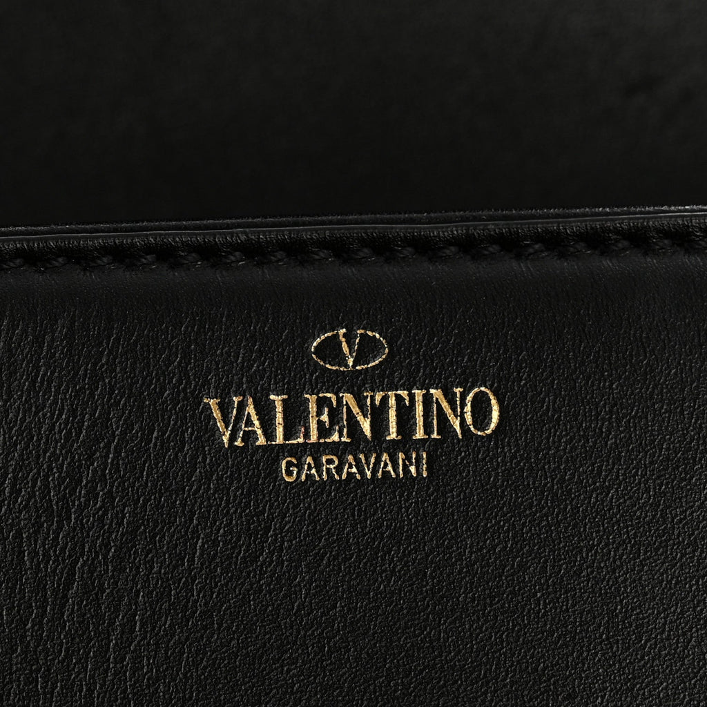 Calfskin Small Vlogo Chain Shoulder Bag Black