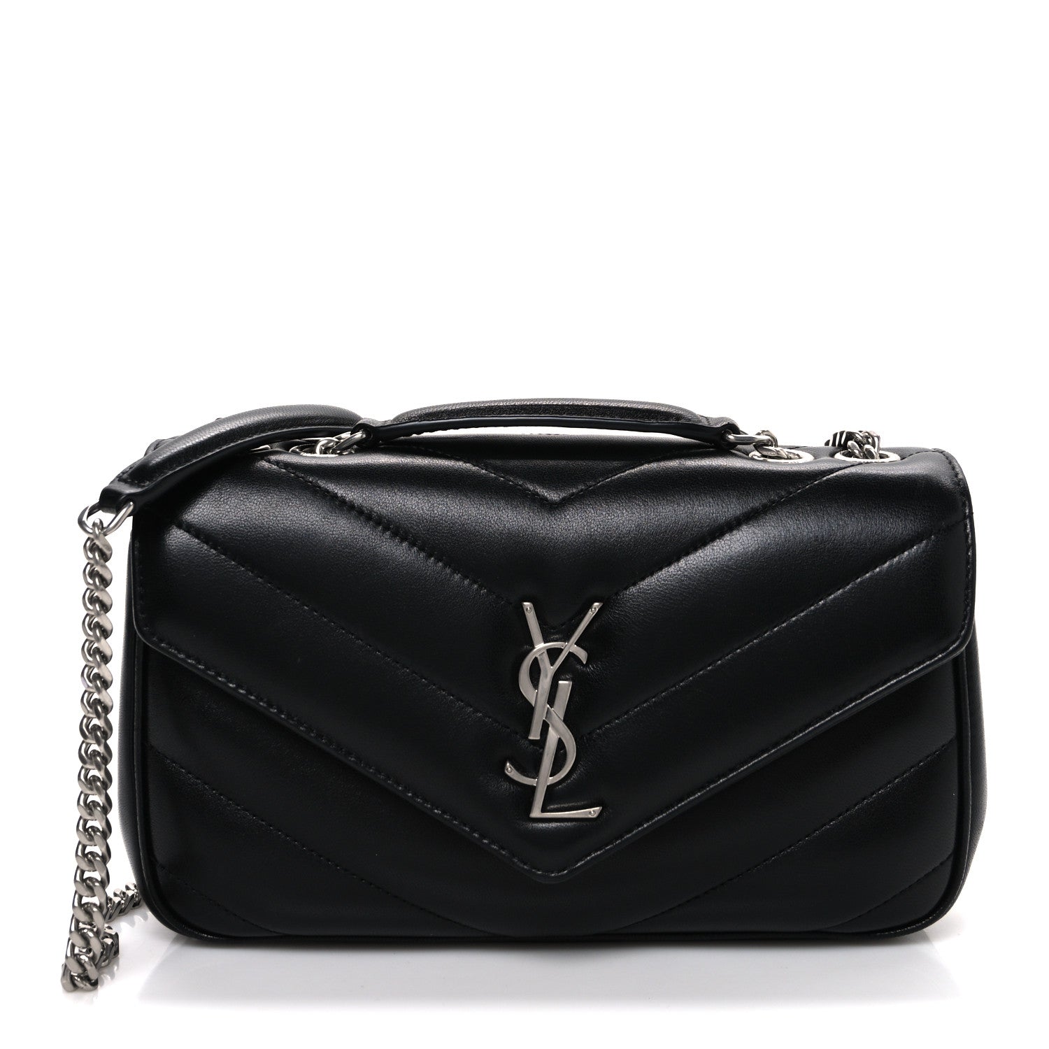 Lambskin Chevron Quilted Small LouLou Black
