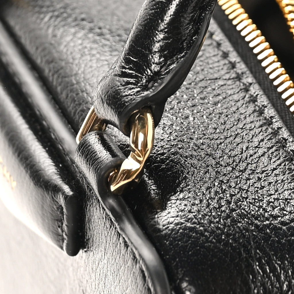 Tumbled Buffalo Nano Antigona Cube Bag Black
