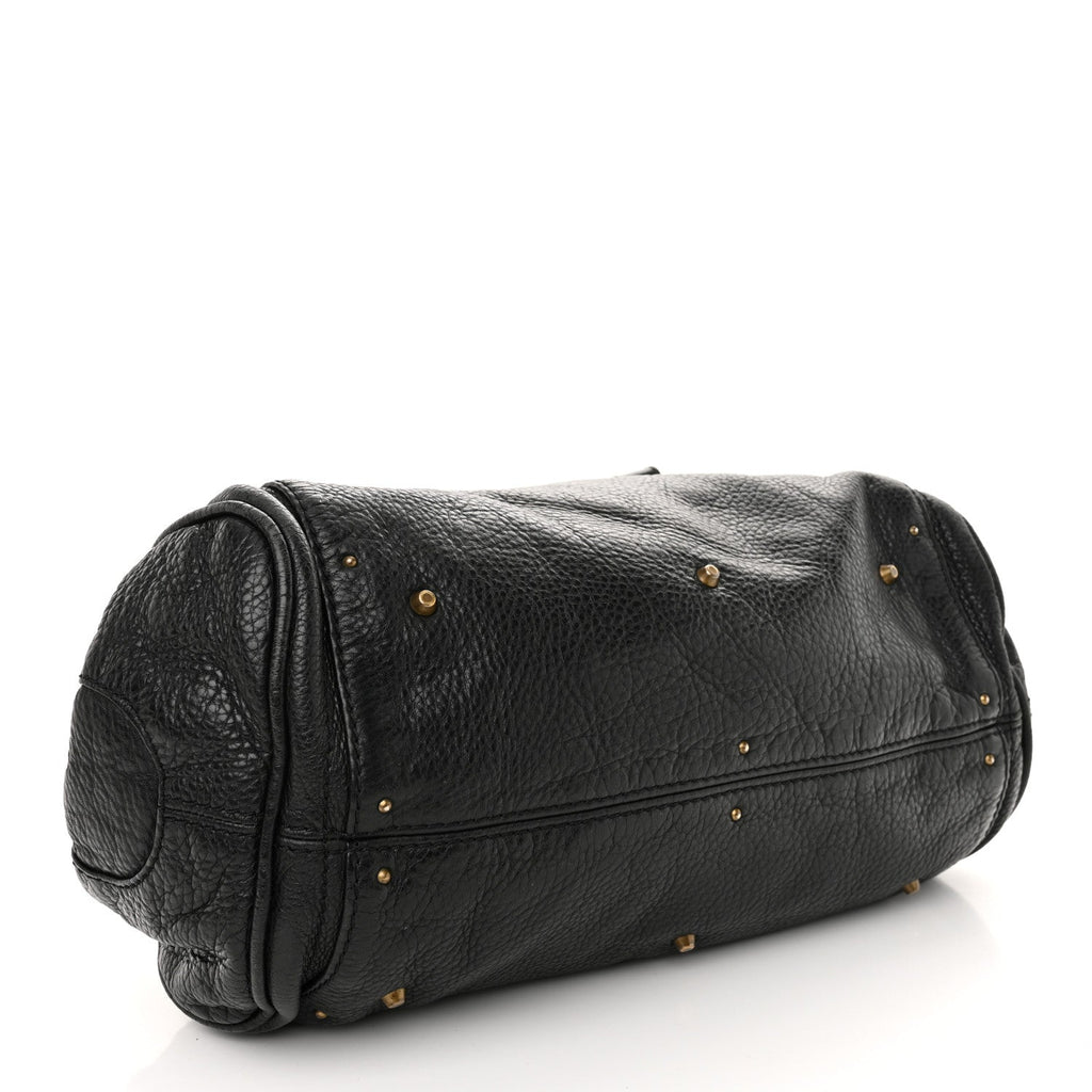 Calfskin Medium Paddington Satchel Black