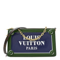 Monogram Calfskin Embossed Lexington Pouch Blue Green