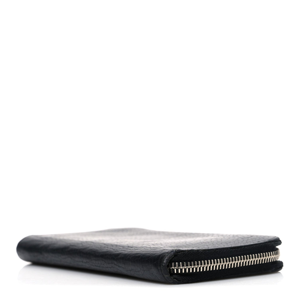 Taurillon Vertical Zippy Wallet Black