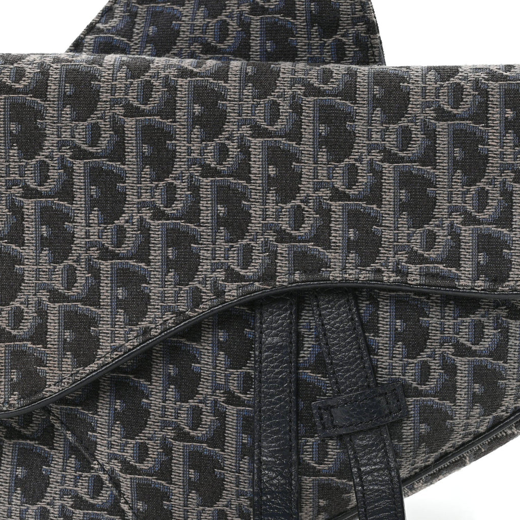 Oblique Mens Saddle Bag Black Blue