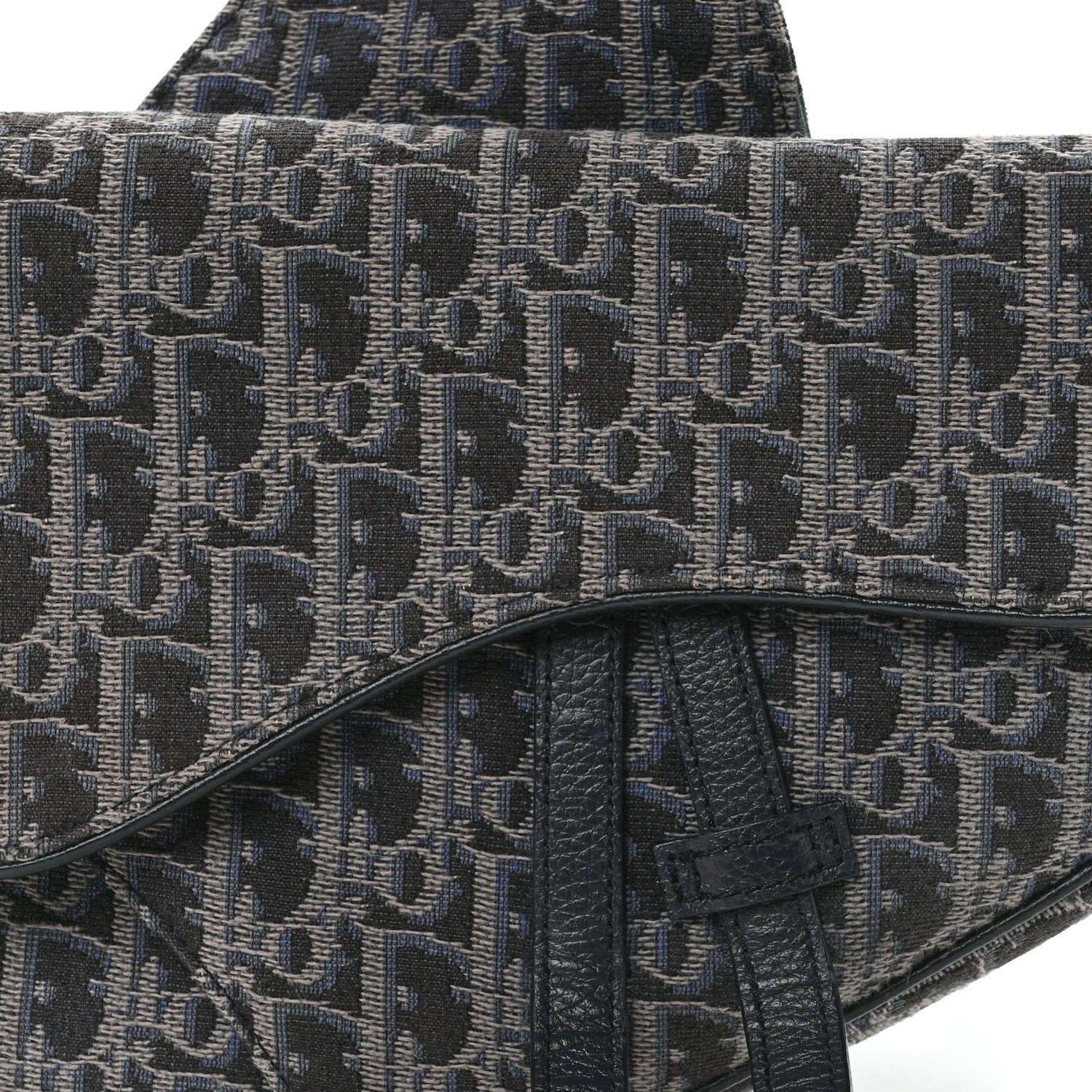 Oblique Mens Saddle Bag Black Blue