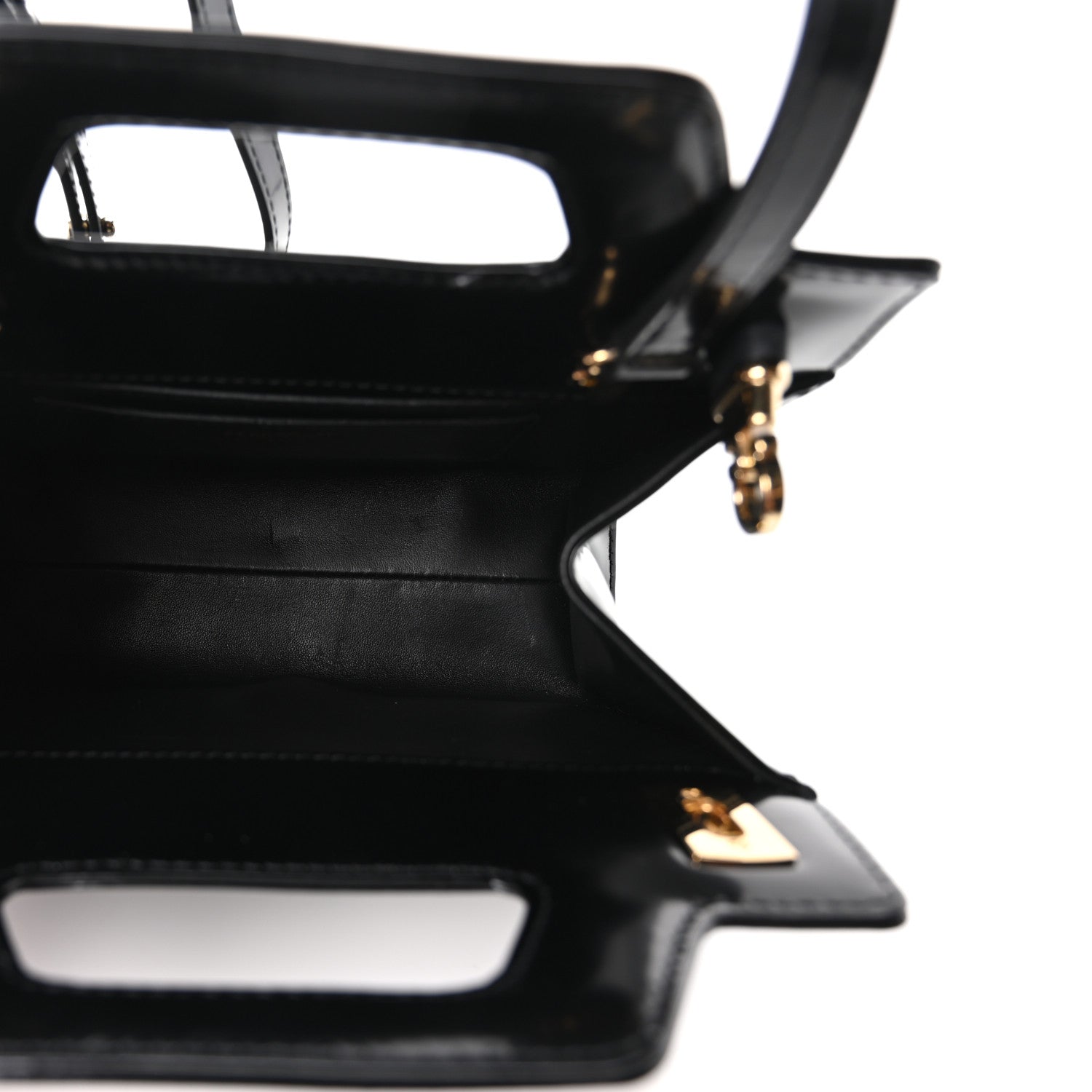 Brushed Calfskin Mini Wanda Top Handle Bag Black