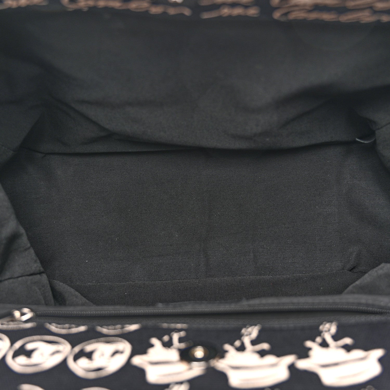Canvas Camellia Flower Tote Black